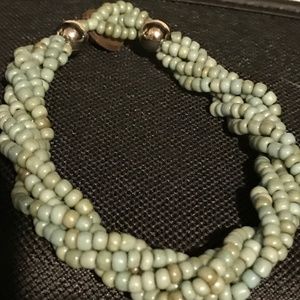Blue Seed Beaded Bracelet